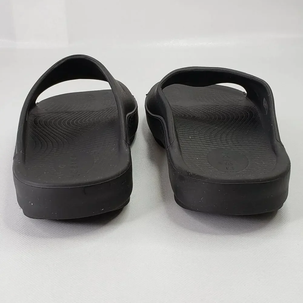 Oofos Ooahh Sandals Slides Black Mens Size 9 Comfort Recovery Shoes